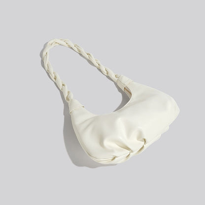 Clouds underarm bag in niche corduroy design, perfect for leisure travel, available in creamy-white, silver, black, and beige colors