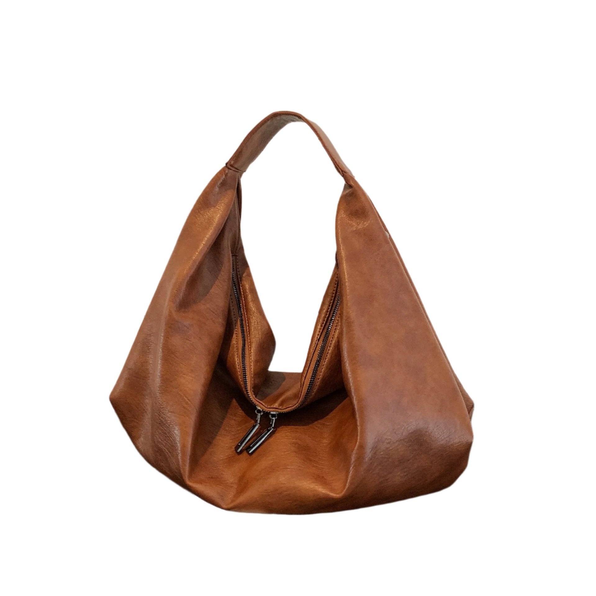 Large capacity fashion shoulder tote in European and American street style, ideal for everyday use, available in black, brown, and coffee.