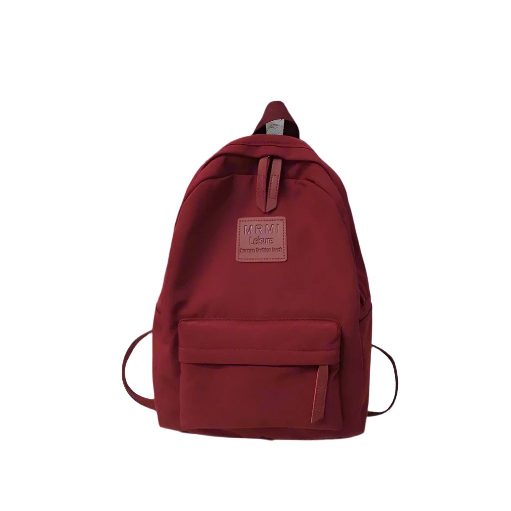 Durable and spacious solid nylon backpack for both men and women, ideal for school or travel, available in various colors