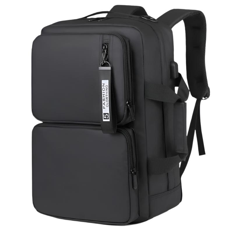 This multifunctional backpack is designed for business, travel, and commuting. With a large capacity, it comfortably fits up to a 16-inch laptop and includes a USB port for on-the-go charging. Available in gray and black, this Oxford cloth backpack combines style, comfort, and practicality for professionals and students alike.

