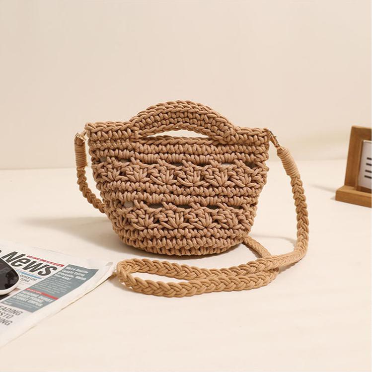 The Cute Woven Cotton Thread Crossbody Bag is a charming, fresh, and sweet mobile phone bag. Made from soft cotton with weaving and hollowing designs, it's perfect for daily use and comes in a range of vibrant colors.