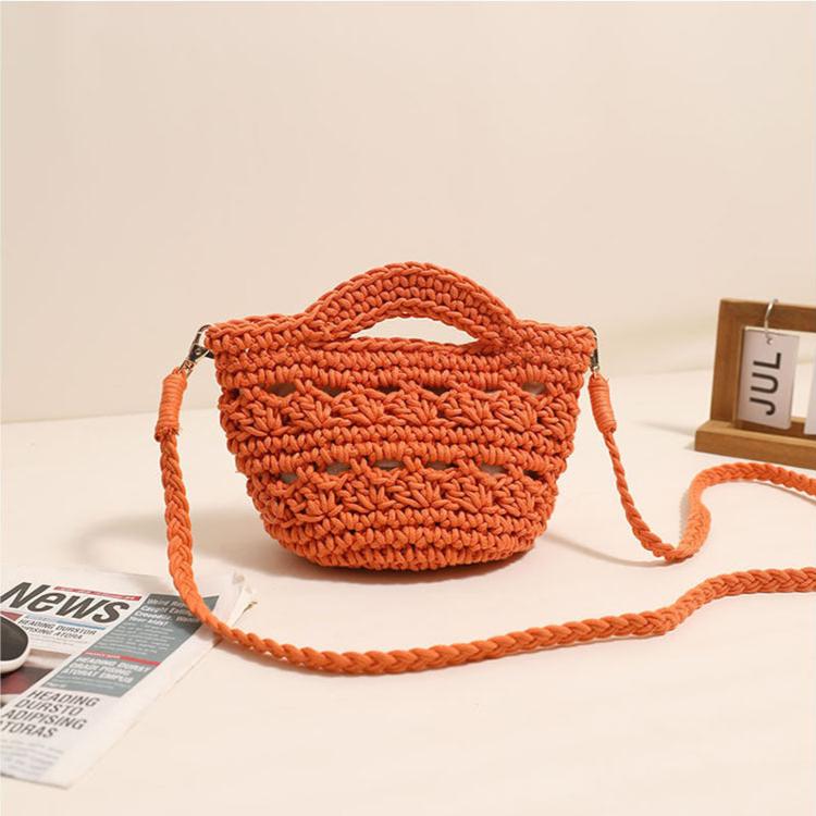 The Cute Woven Cotton Thread Crossbody Bag is a charming, fresh, and sweet mobile phone bag. Made from soft cotton with weaving and hollowing designs, it's perfect for daily use and comes in a range of vibrant colors.