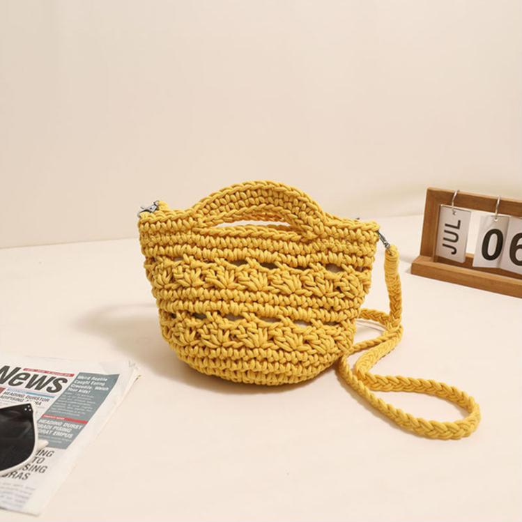 The Cute Woven Cotton Thread Crossbody Bag is a charming, fresh, and sweet mobile phone bag. Made from soft cotton with weaving and hollowing designs, it's perfect for daily use and comes in a range of vibrant colors.