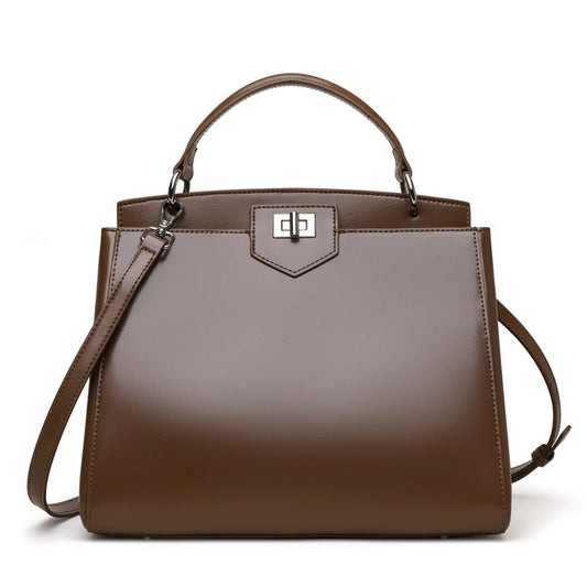 This Women's Leather Casual Large Capacity Handbag is designed with soft double-layer cowhide and offers ample space for daily essentials. With multiple compartments for better organization, it’s perfect for work or casual outings.
