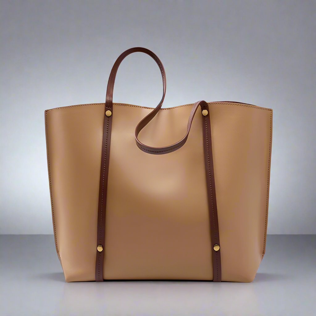 Niche soft leather large shoulder tote, genuine leather with a retro style, ideal for everyday use.